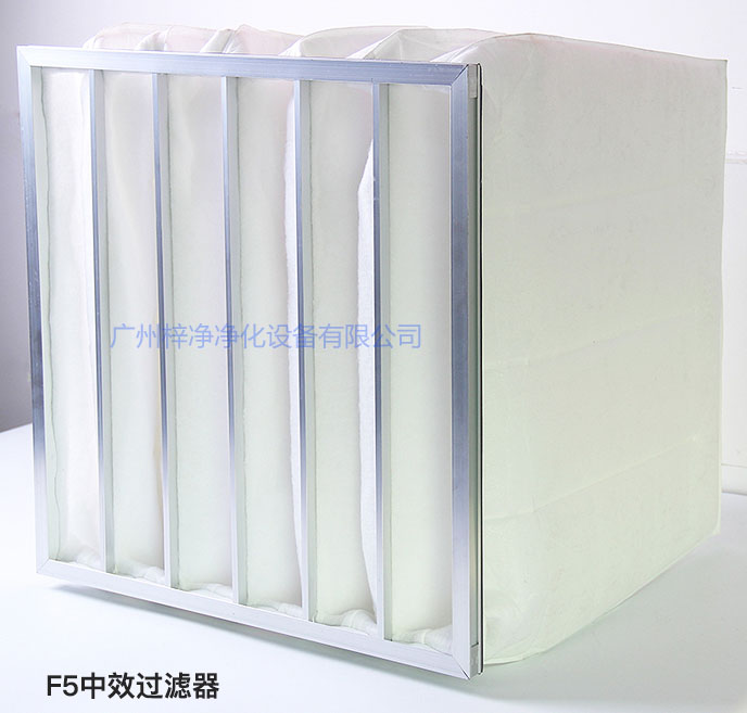 F5級袋式中效過濾器主要用于商業(yè)大樓、劇院、車站。