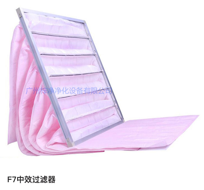 F7級袋式中效過濾器常用于凈化空調(diào)中級過濾。